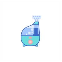 A blue and green vacuum cleaner with a bubble machine vector