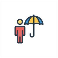 Man with umbrella icon illustration vector