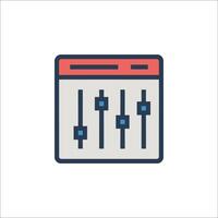A music mixer icon on a white background vector