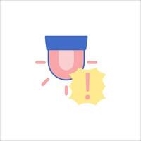 A microphone icon with a red exclamation mark vector
