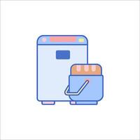 A toaster and a bag of bread vector