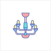A chandelier with four lights on it vector