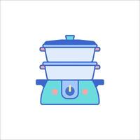 A stack of pots and pans on a white background vector