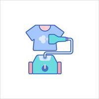 A shirt and a machine with a hose vector