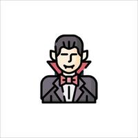 A vampire icon with a bow tie vector