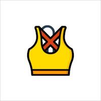 A yellow sports bra with a no sign on it vector