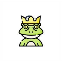 King frog icon illustration vector