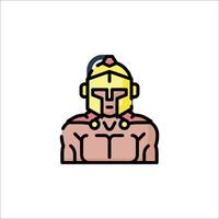 A spartan warrior icon in a flat style vector