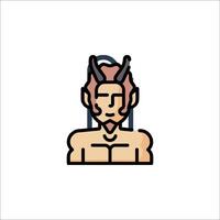 A man with horns on his head vector