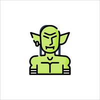 A green goblin character with a green face vector