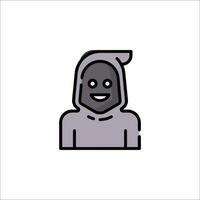 A man in a hoodie is shown in a line drawing vector