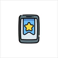 A smartphone with a star icon on it vector