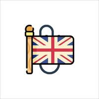 The british flag and a pencil are on a white background vector