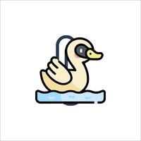 A duck swimming in a pool with a blue background vector