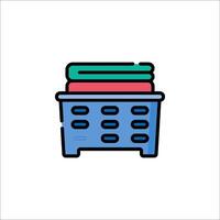 A laundry basket icon on a white background vector