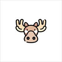 A moose head with horns on it vector