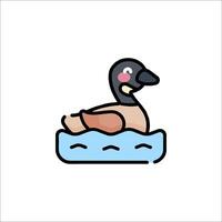 A cartoon duck floating in a pool vector