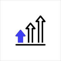 A graph with arrows going up and down vector