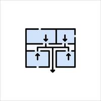 A diagram of a room with two windows and a door vector