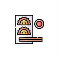 A food icon with chopsticks and a plate vector