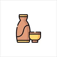 A bottle and a cup of tea on a white background vector