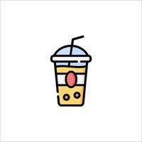 A drink with a straw and a straw in it vector