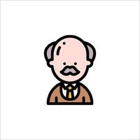 A man with a mustache and a tie on his head vector