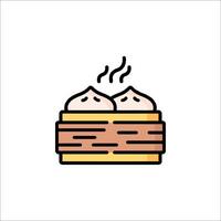 Chinese dumpling icon illustration vector