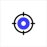 A blue and black target icon on a white background vector