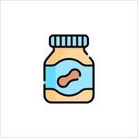 A jar of peanut butter on a white background vector