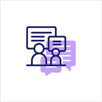 A line icon of two people talking to each other vector