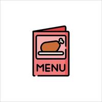 A menu icon with a chicken on it vector