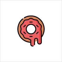 A donut with a dripping liquid on it vector