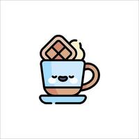 A cup of coffee with a face on it vector