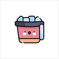 Ice cream bucket icon illustration vector