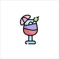 A colorful drink with an umbrella and a straw vector