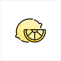 A lemon slice icon on a white background vector