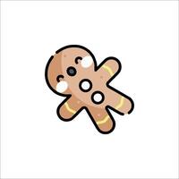 A gingerbread man is shown on a white background vector