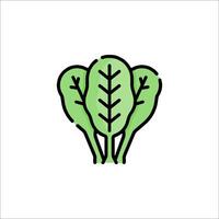 A green leafy vegetable icon on a white background vector