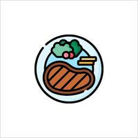 A hamburger with vegetables and meat in a circle vector