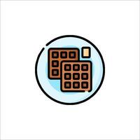 Chocolate chip cookie icon illustration vector