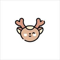 A cute reindeer head with horns on it vector