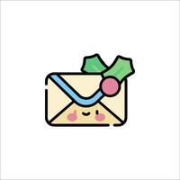 A cute little envelope with a smiley face vector