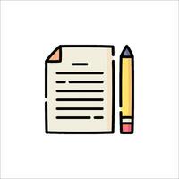 A pencil and paper icon on a white background vector