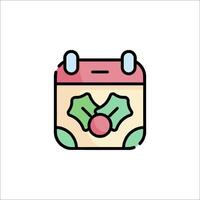 A calendar with a holly leaf on it vector