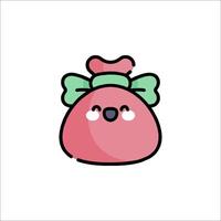 A cute pink bag with a bow on it vector