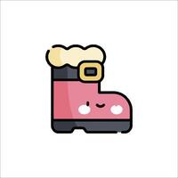 A cute pink boot with a heart on it vector