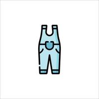 A blue overalls icon on a white background vector