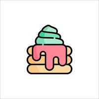 Ice cream cake icon illustration vector
