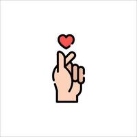 A hand with a heart in it and a finger pointing up vector